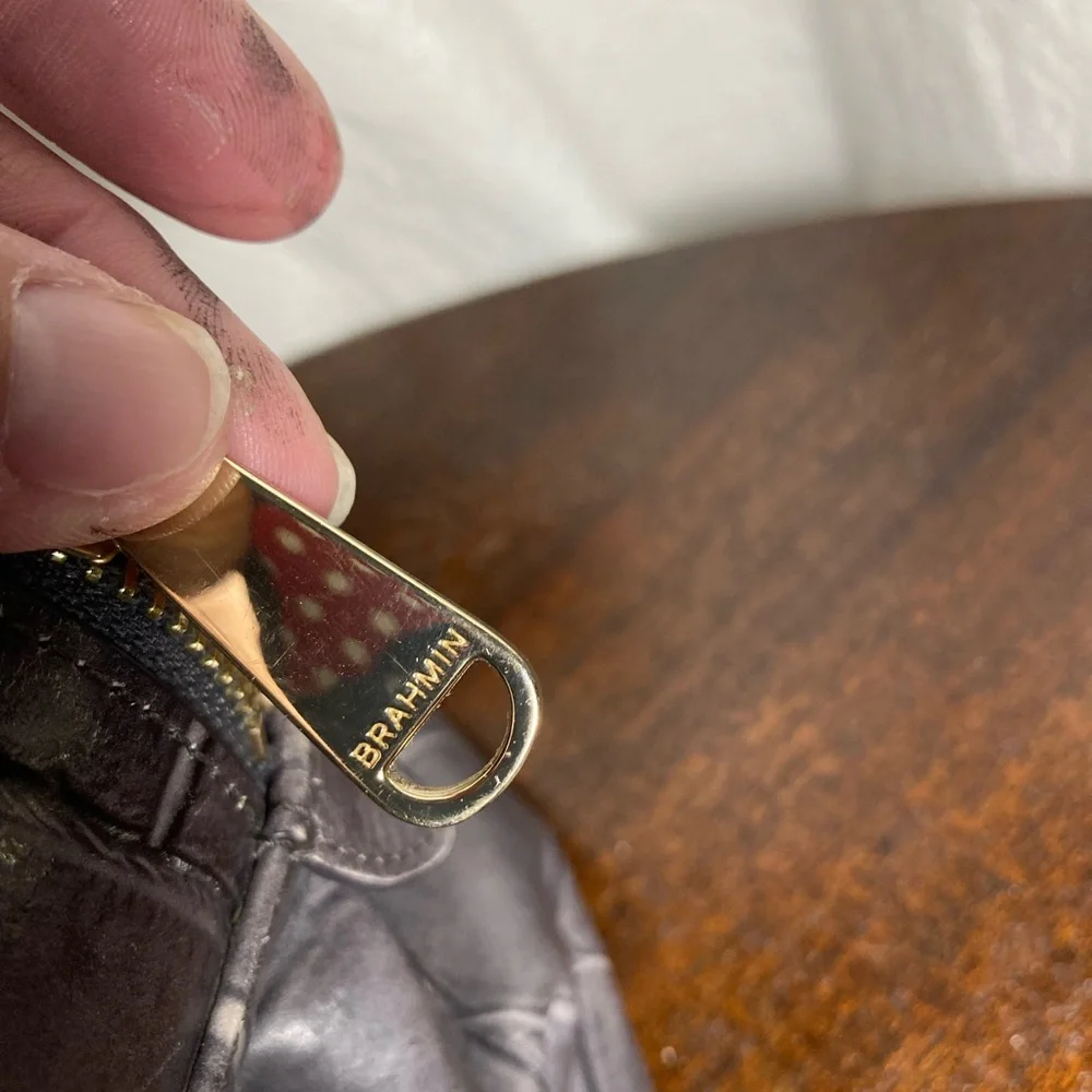 BRAHMIN MARISSA Elegant Gray Leather Handbag - Picture 7 of 14